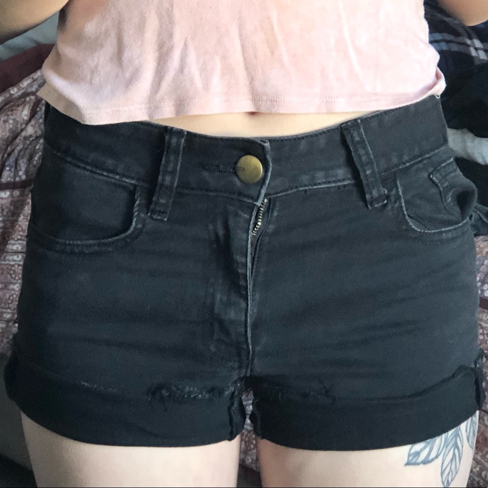 black denim shorts american eagle shorts